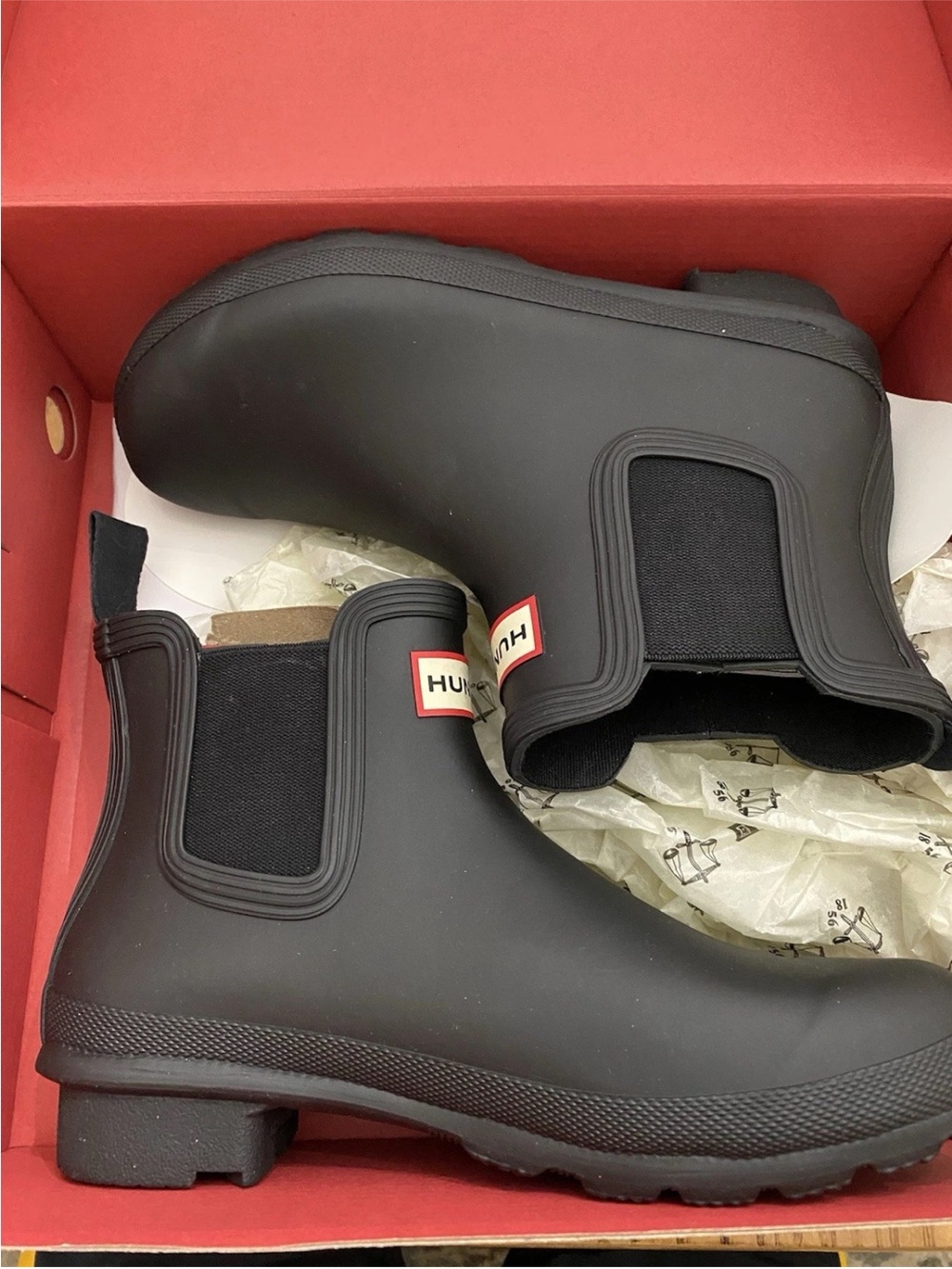 HUNTER WOMENS ORIGINAL CHELSEA BLACK NEW WITH BOX